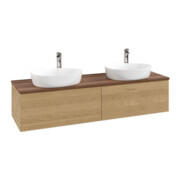 V&B Meuble sous-lavabo avec structure de façade, éclairage Antao 160x50cm, H L, couleur WBP blanc, chêne hon. Oa-3