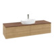 V&B Meuble sous lavabo avec structure de façade - Éclairage Antao 160x50cm, H, P, couleur WBP blanc, chêne hon. Oa-4