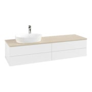 V&B Meuble sous lavabo avec structure de façade - Éclairage Antao 160x50cm, H, P, WBP botti., blanc avec Lac-3