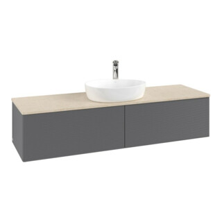V&B Meuble sous-lavabo avec structure de façade - Éclairage Antao 160x50cm, HI, WBP botti., Anthrac. m Lac
