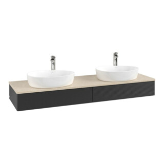 V&B Meuble sous lavabo avec structure de façade, éclairage Antao 160x50cm, HI, WBP botti., bleu m Lac