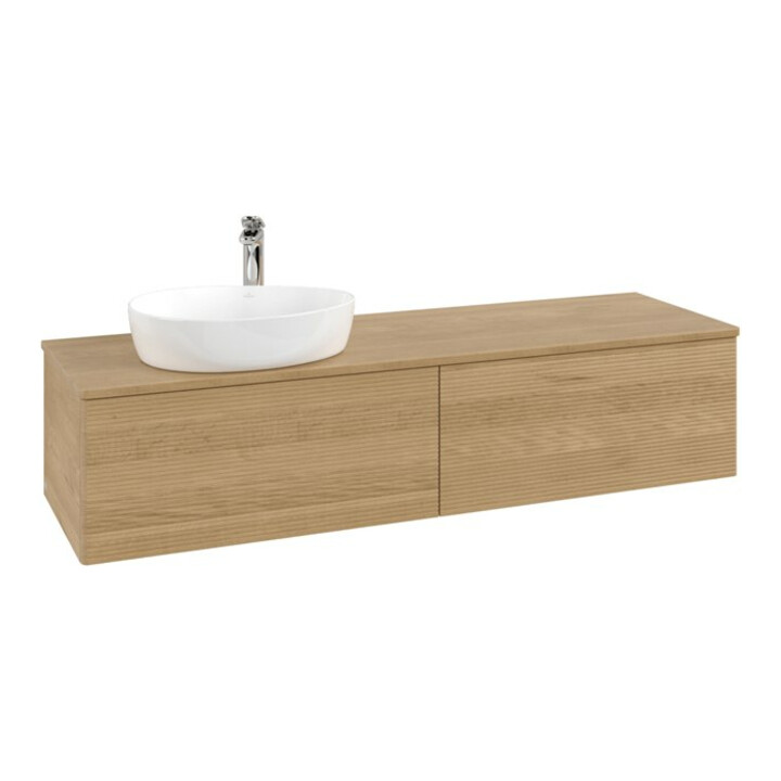 V&B Meuble sous lavabo avec structure de façade - éclairage Antao 160x50cm, Hl, couleur WBP hon. Oa, hon. Oa