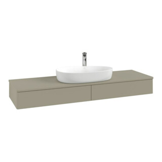 V&B Meuble sous lavabo avec structure de façade - Éclairage Antao 160x50cm, HL, couleur WBP Lac, blanc avec Lac