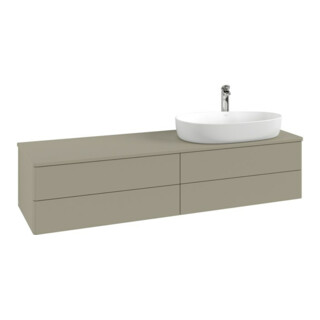 V&B Meuble sous lavabo avec structure de façade - Éclairage Antao 160x50cm, HL, couleur WBP Lac, blanc avec Lac