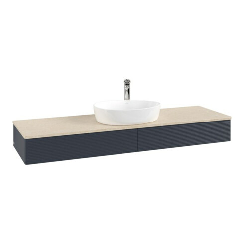 V&B Meuble sous lavabo avec structure de façade - Éclairage Antao 160x50cm, HL, WBP botti., avec bleu m Lac