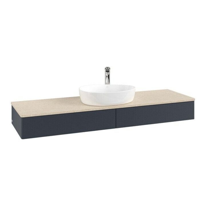 V&B Meuble sous lavabo avec structure de façade - Éclairage Antao 160x50cm, HL, WBP botti., avec bleu m Lac