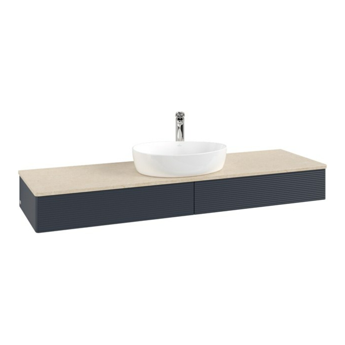 V&B Meuble sous lavabo avec structure de façade - Éclairage Antao 160x50cm, HL, WBP botti., avec bleu m Lac