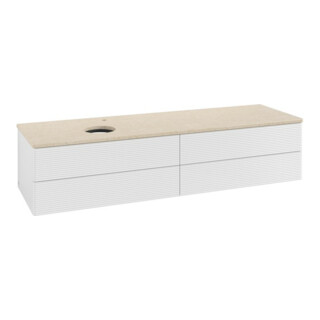 V&B Meuble sous lavabo avec structure de façade - Éclairage Antao 160x50cm, HL, WBP botti., blanc brillant Lac
