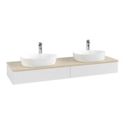 V&B Meuble sous lavabo avec structure de façade, éclairage Antao 160x50cm, HL, WBP botti., blanc brillant Lac