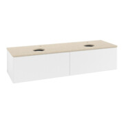 V&B Meuble sous lavabo avec structure de façade, éclairage Antao 160x50cm, HL, WBP botti., blanc mat avec Lac