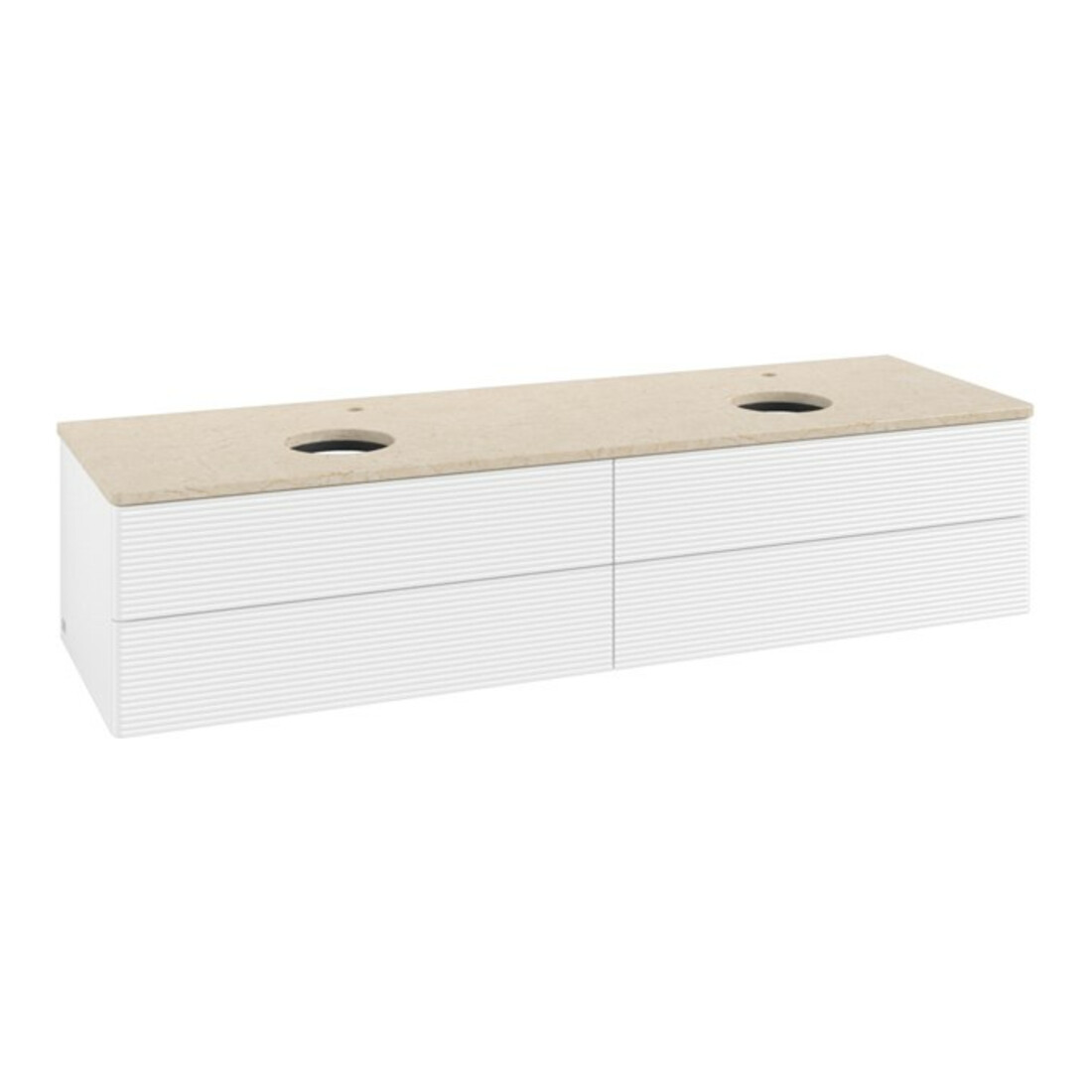 V&B Meuble sous lavabo avec structure de façade, éclairage Antao 160x50cm, HL, WBP botti., blanc mat avec laque