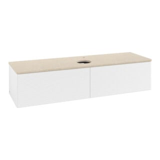 V&B Meuble sous lavabo avec structure de façade - Éclairage Antao 160x50cm, HL, WBP botti., blanc mat Lac