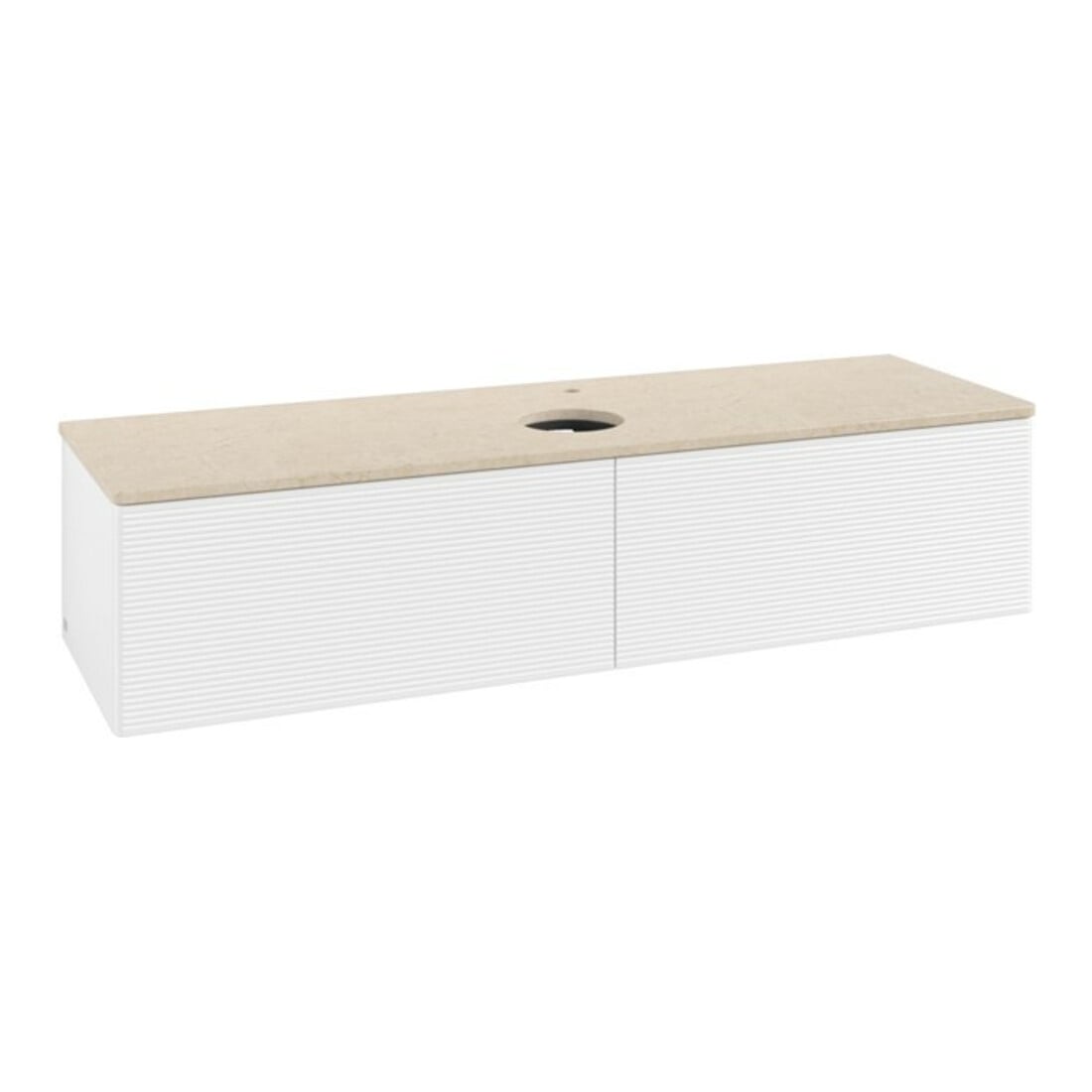 V&B Meuble sous lavabo avec structure de façade - Éclairage Antao 160x50cm, HL, WBP botti., blanc mat Lac