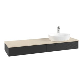 V&B Meuble sous lavabo avec structure de façade - Éclairage Antao 160x50cm, HL, WBP botti., bleu m Lac
