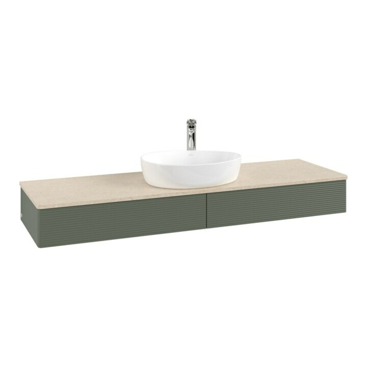 V&B Meuble sous lavabo avec structure de façade - Éclairage Antao 160x50cm, HL, WBP botti., lea gre. m Lac