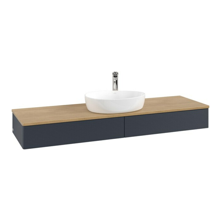 V&B Meuble sous lavabo avec structure de façade - Éclairage Antao 160x50cm, HL, WBP chêne hon. Oa, md bl. m Lac