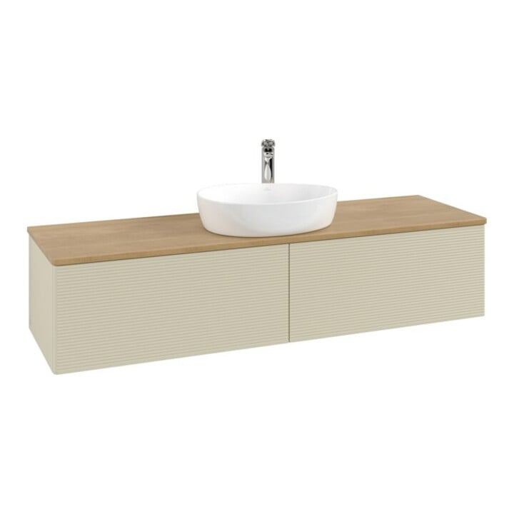V&B Meuble sous lavabo avec structure de façade - Éclairage Antao 160x50cm, HL, WBP chêne hon. Oa, si Gr m Lac