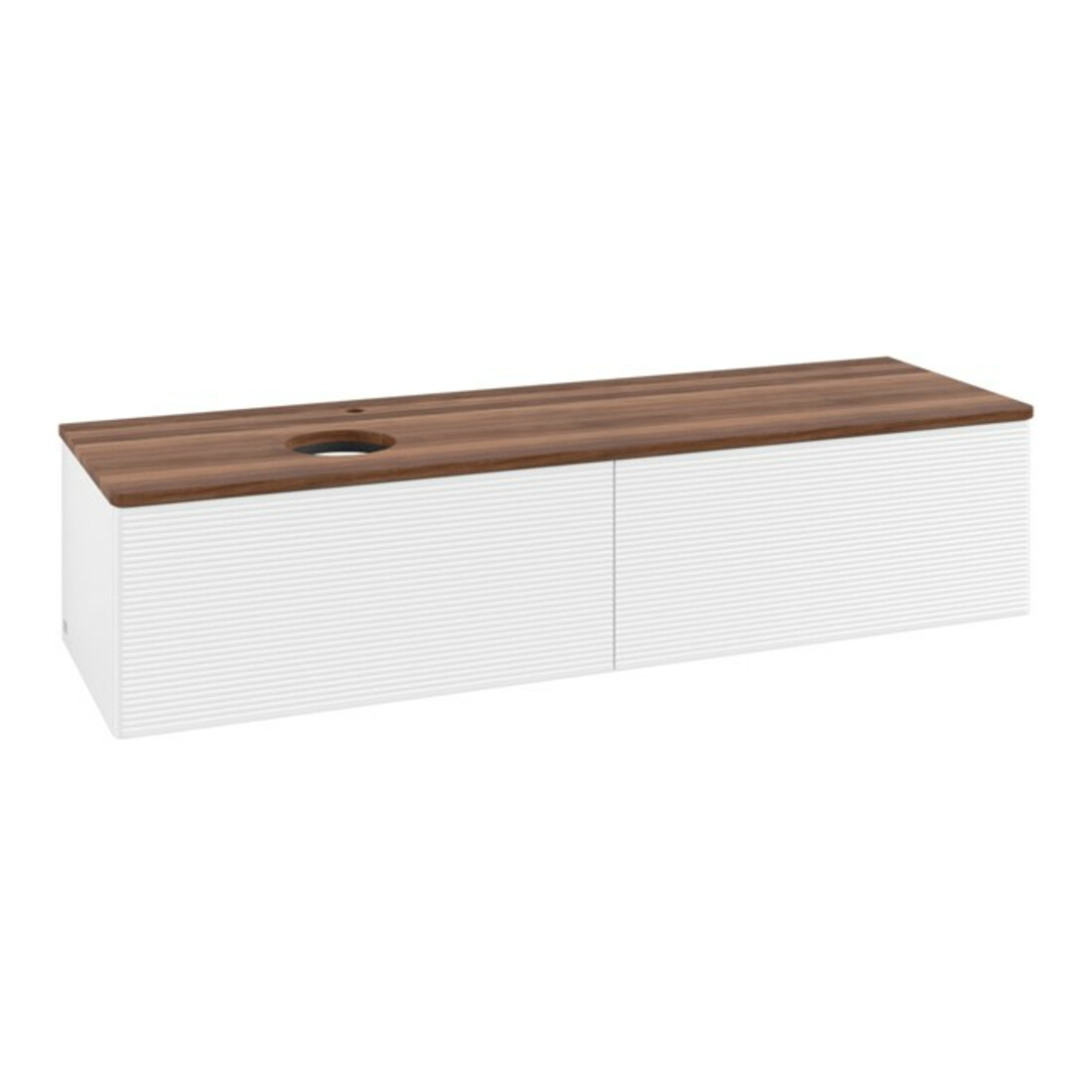 V&B Meuble sous lavabo avec structure de façade - Éclairage Antao 160x50cm, HL, WBP chêne sauvage, blanc mat Lac