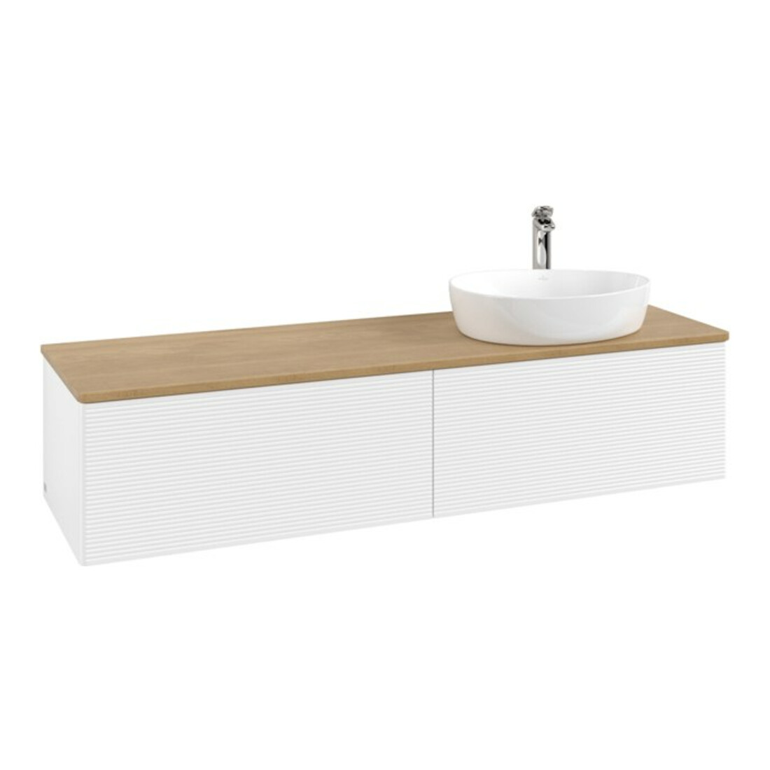 V&B Meuble sous lavabo avec structure de façade - Éclairage Antao 160x50cm, HL, WBP hon. Oa, blanc avec Lac