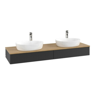 V&B Meuble sous-lavabo avec structure de façade, éclairage Antao 160x50cm, HL, WBP hon. Oa, bleu m Lac