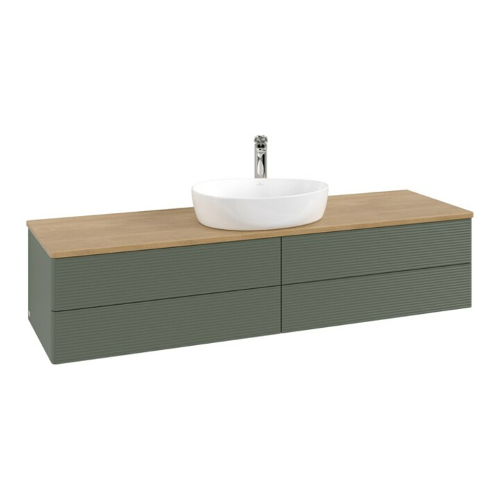 V&B Meuble sous lavabo avec structure de façade - Éclairage Antao 160x50cm, HL, WBP hon. Oa, le gre. m Lac