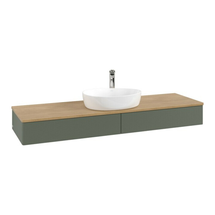 V&B Meuble sous lavabo avec structure de façade - Éclairage Antao 160x50cm, HL, WBP hon. Oa, le gre. m Lac