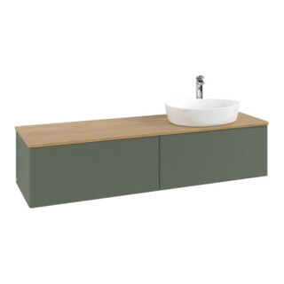 V&B Meuble sous-lavabo avec structure de façade - Éclairage Antao 160x50cm, HL, WBP hon. Oa, le gre. m Lac