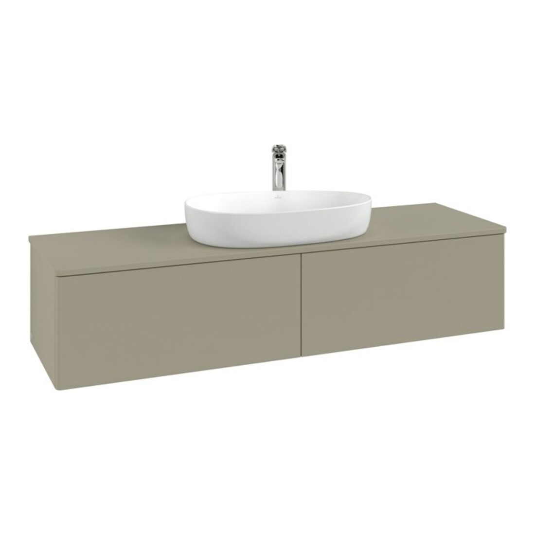 V&B Meuble sous lavabo avec structure de façade - éclairage Antao 160x50cm, HL, WBP Laqué, Anthracite m Laqué