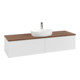 V&B Meuble sous lavabo avec structure de façade - Éclairage Antao 160x50cm, HL, WBP w. wal, blanc brillant Lac