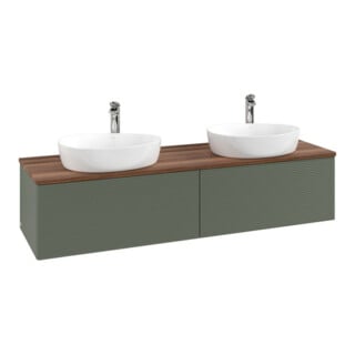V&B Meuble sous-lavabo avec structure de façade, éclairage Antao 160x50cm, HL, WBP w. wal, lea gre. m Lac
