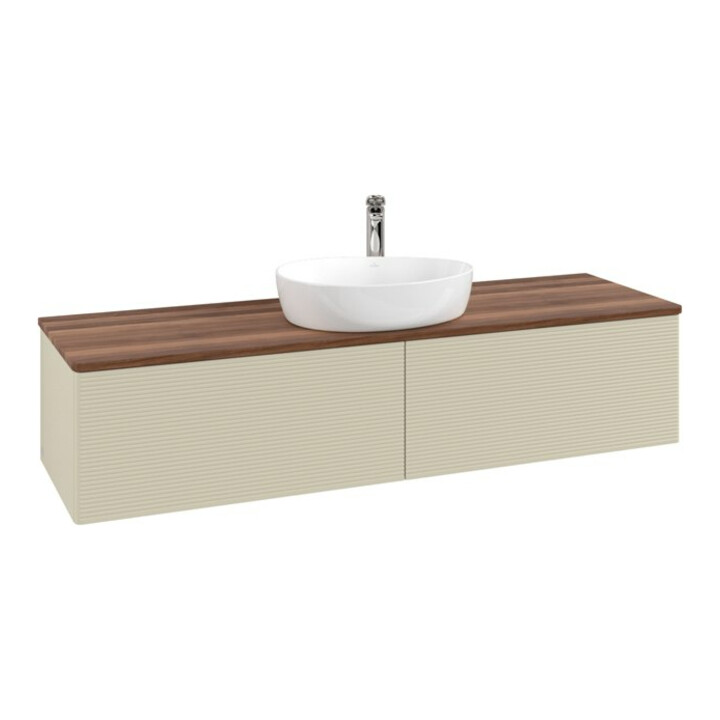 V&B Meuble sous lavabo avec structure de façade - Éclairage Antao 160x50cm, HL, WBP w. wal, si Gr m Lac