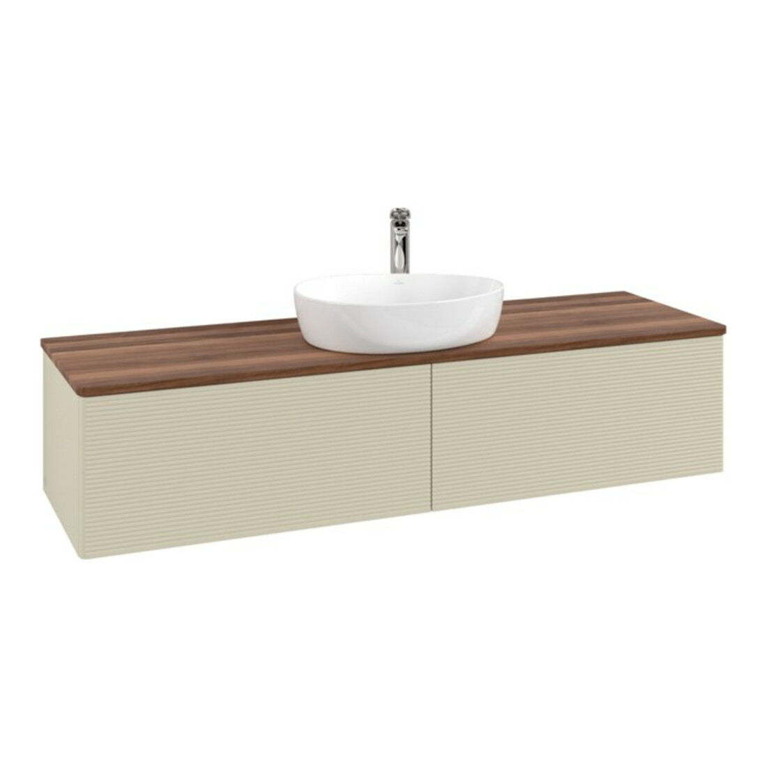 V&B Meuble sous lavabo avec structure de façade - Éclairage Antao 160x50cm, HL, WBP w. wal, si Gr m Lac