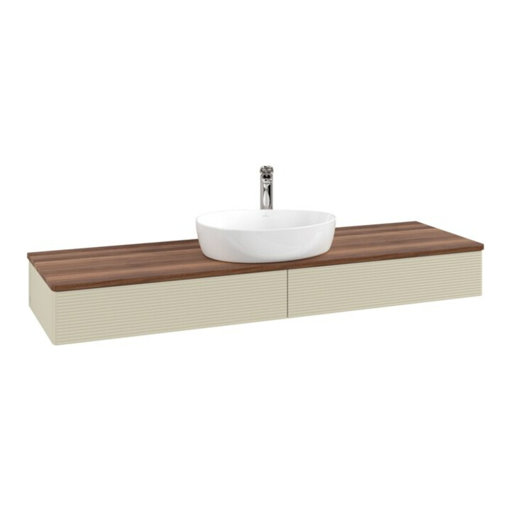 V&B Meuble sous-lavabo avec structure de façade - Éclairage Antao 160x50cm, HL, WBP w. wal, si Gr m Lac