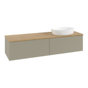 V&B Meuble sous lavabo avec structure de façade - Éclairage Antao 160x50cm, WBP chêne hon., gris moyen m Lac
