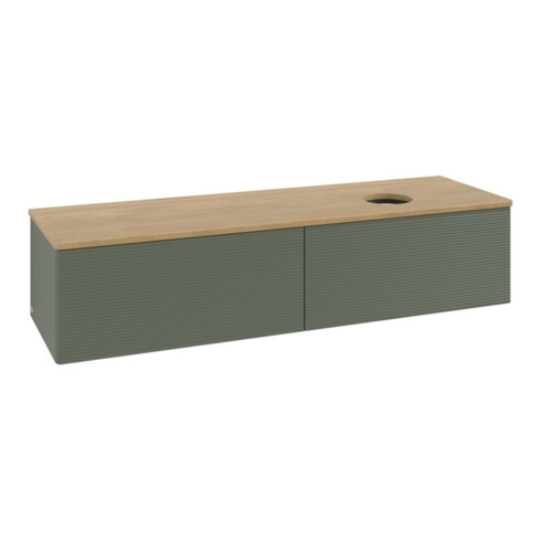 V&B Meuble sous lavabo avec structure de façade - Éclairage Antao 160x50cm, WBP chêne hon. Oa, gris lea m Lac