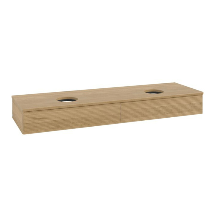 V&B Meuble sous-lavabo avec structure de façade, éclairage Antao 160x50cm, WBP couleur chêne miel, chêne miel