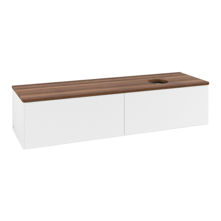 V&B Meuble sous lavabo avec structure de façade - éclairage Antao 160x50cm, WBP couleur w. wal, blanc m Lac