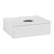 V&B Meuble sous lavabo avec structure de façade - Éclairage Antao 60x19x50cm, couleur WBP Lac, blanc brillant Lac