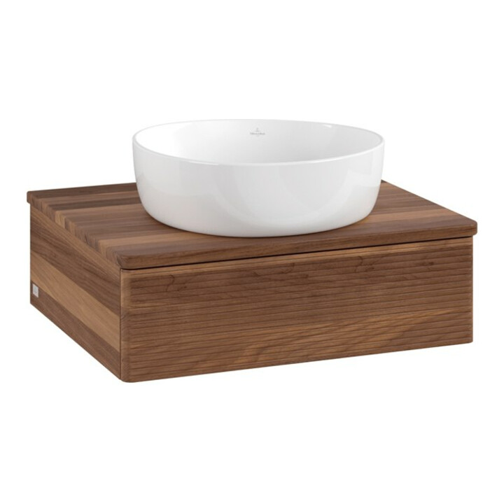V&B Meuble sous-lavabo avec structure de façade - éclairage Antao 60x19x50cm, couleur WBP noyer blanc