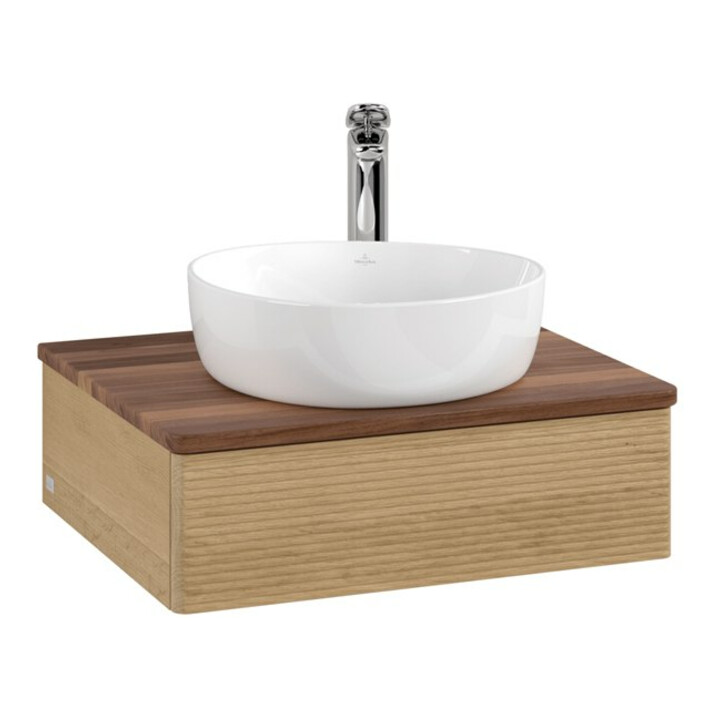 V&B Meuble sous lavabo avec structure de façade - Éclairage Antao 60x19x50cm, H I P, WBP w. wal, hon. Oa
