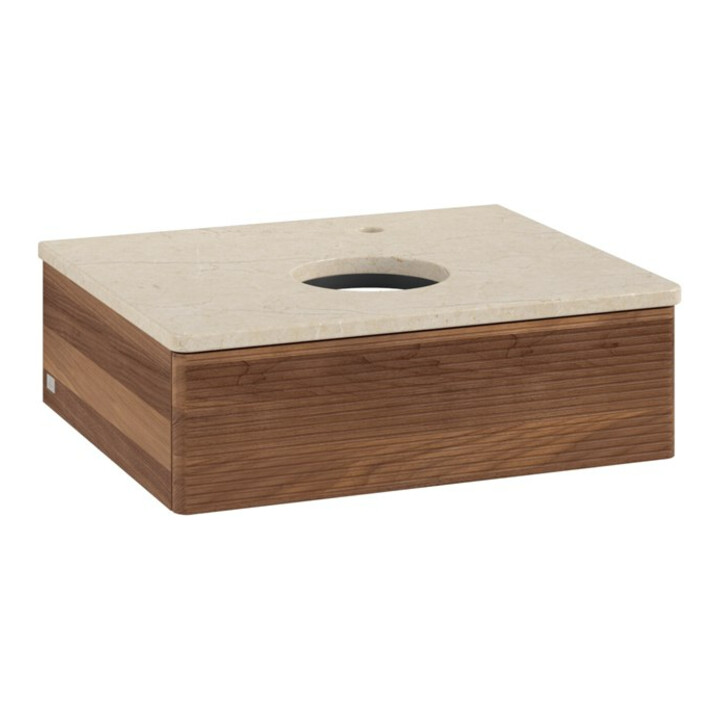 V&B Meuble sous lavabo avec structure de façade - Éclairage Antao 60x19x50cm, HL, couleur WBP botti., w. wal