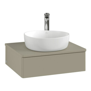 V&B Meuble sous lavabo avec structure de façade - Éclairage Antao 60x19x50cm, HL, couleur WBP Lac, bleu m Lac