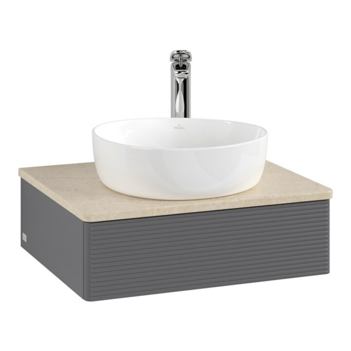 V&B Meuble sous lavabo avec structure de façade - Éclairage Antao 60x19x50cm, HL, WBP botti., A m Lac