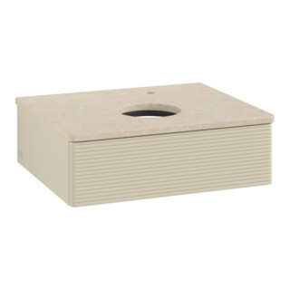 V&B Meuble sous lavabo avec structure de façade - Éclairage Antao 60x19x50cm, HL, WBP botti., si Gr m Lac
