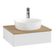 V&B Meuble sous lavabo avec structure de façade - Éclairage Antao 60x19x50cm, HL, WBP chêne hon. Oa, blanc brillant Lac-1