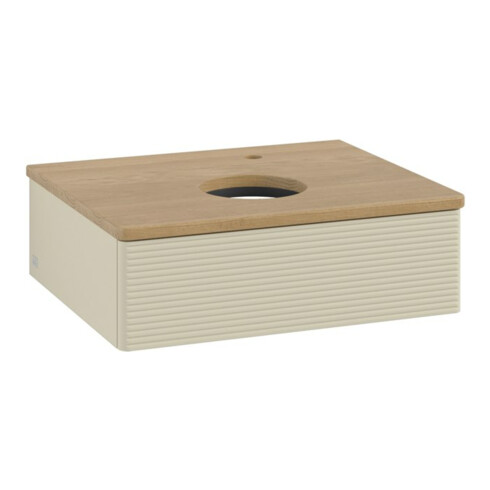 V&B Meuble sous lavabo avec structure de façade - éclairage Antao 60x19x50cm, HL, WBP hon. Oa, si Gr m Lac