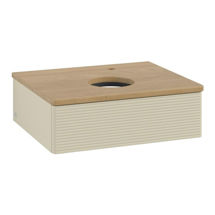V&B Meuble sous lavabo avec structure de façade - éclairage Antao 60x19x50cm, HL, WBP hon. Oa, si Gr m Lac