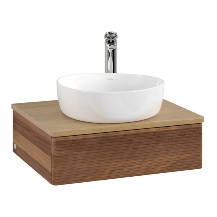 V&B Meuble sous-lavabo avec structure de façade - éclairage Antao 60x19x50cm, HL, WBP hon. Oa, w. wal