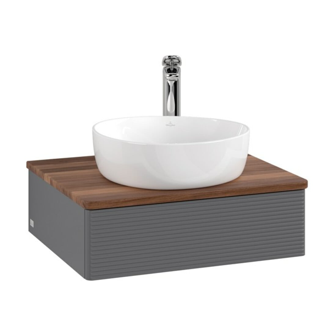 V&B Meuble sous lavabo avec structure de façade - Éclairage Antao 60x19x50cm, HL, WBP w wa, Anthrac. m Lac