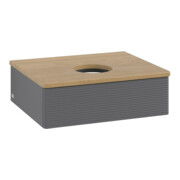 V&B Meuble sous lavabo avec structure de façade - Éclairage Antao 60x19x50cm, WBP chêne, Anthracite mat Lac-3